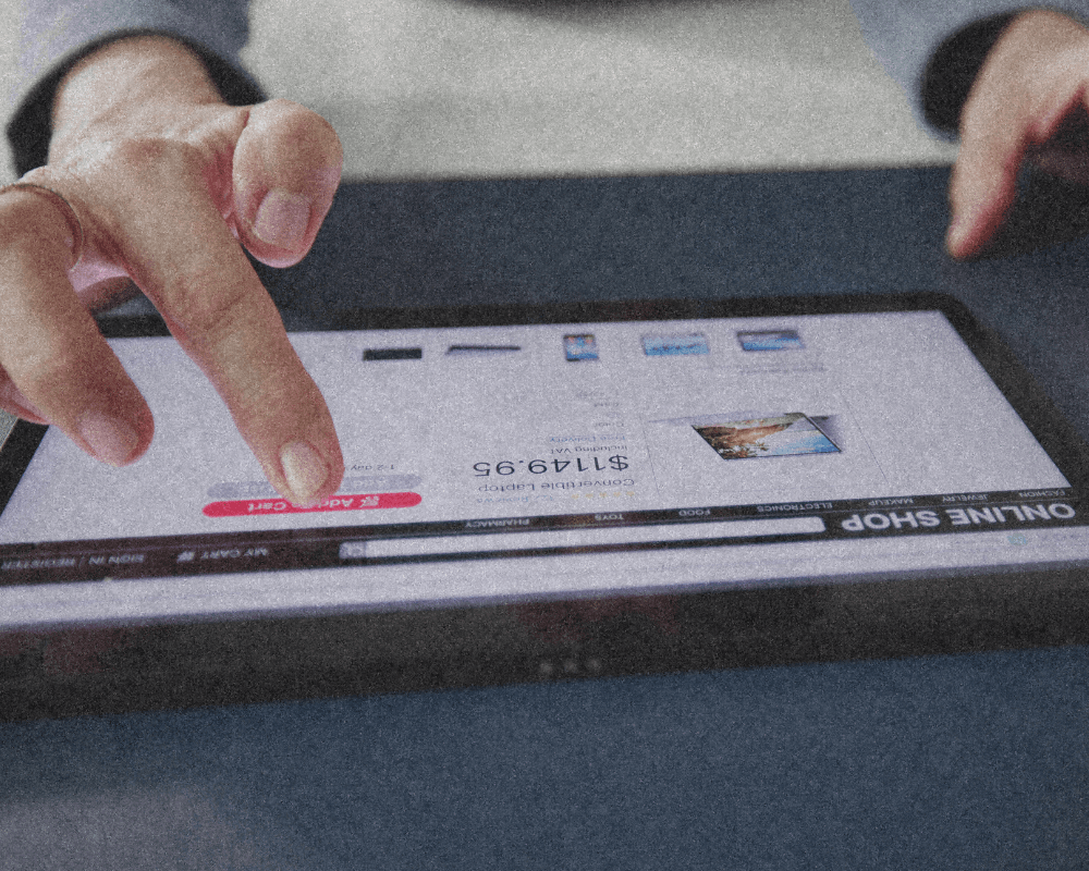 Operação de venda no tablet